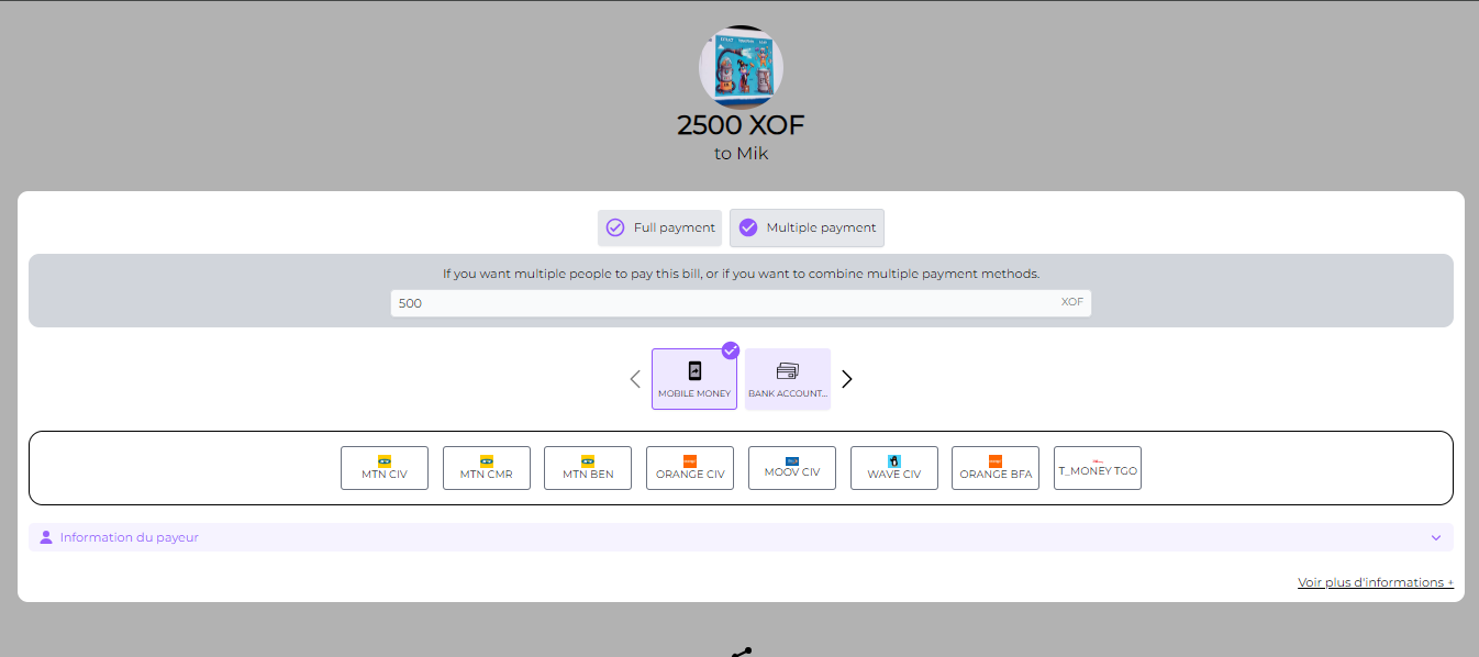 Choose platform and partiel